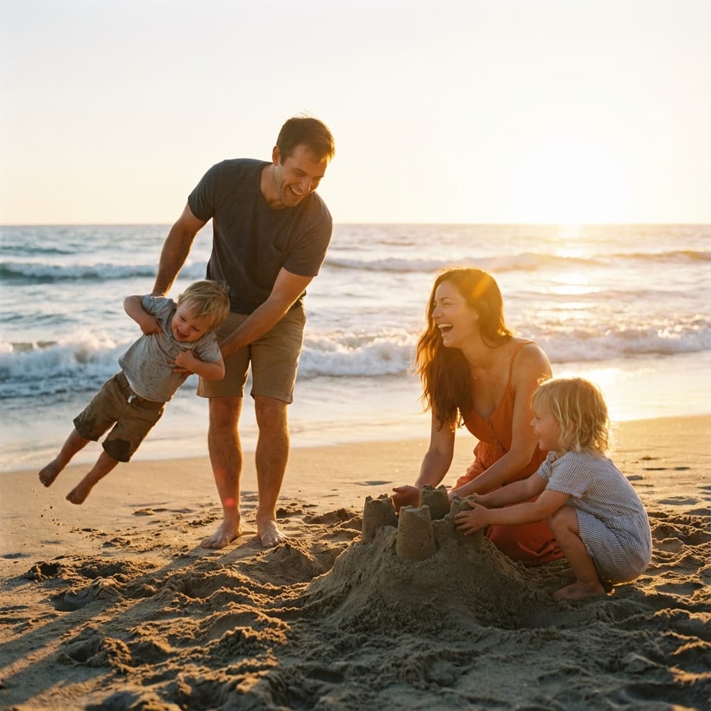 Beach day with the kids
